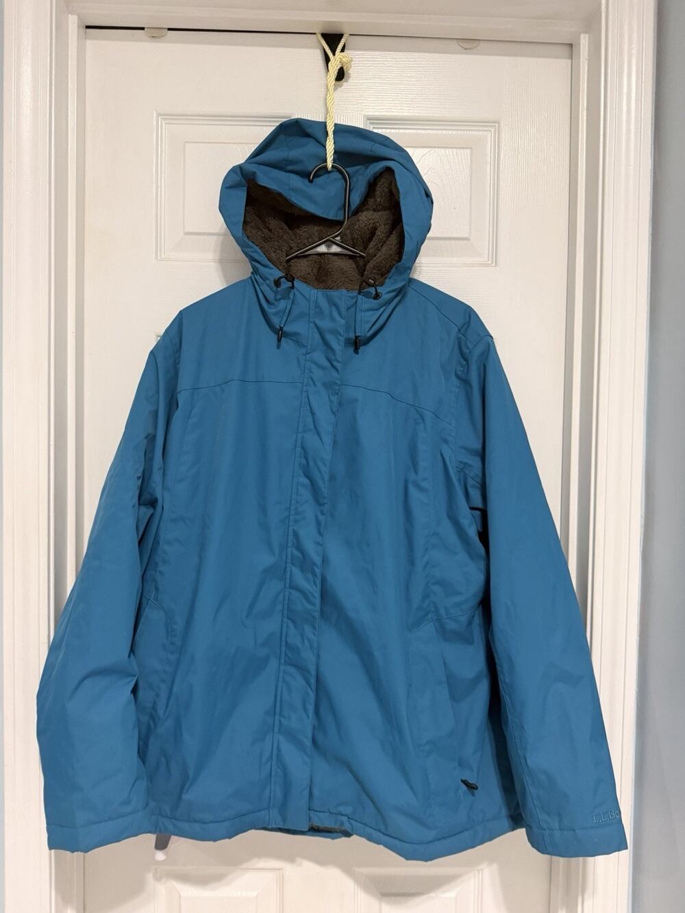 L.L. Bean Winter Warmer Jacket Womens 2X Women's Teal Blue Fleece Lined Nylon